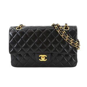 CHANEL Matelasse 25 Chain Shoulder Bag Leather Black A01112 Purse 90281937